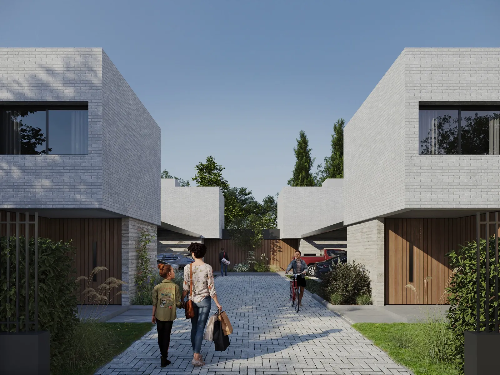 Ingreso y circulación interna del complejo residencial Las Tipas